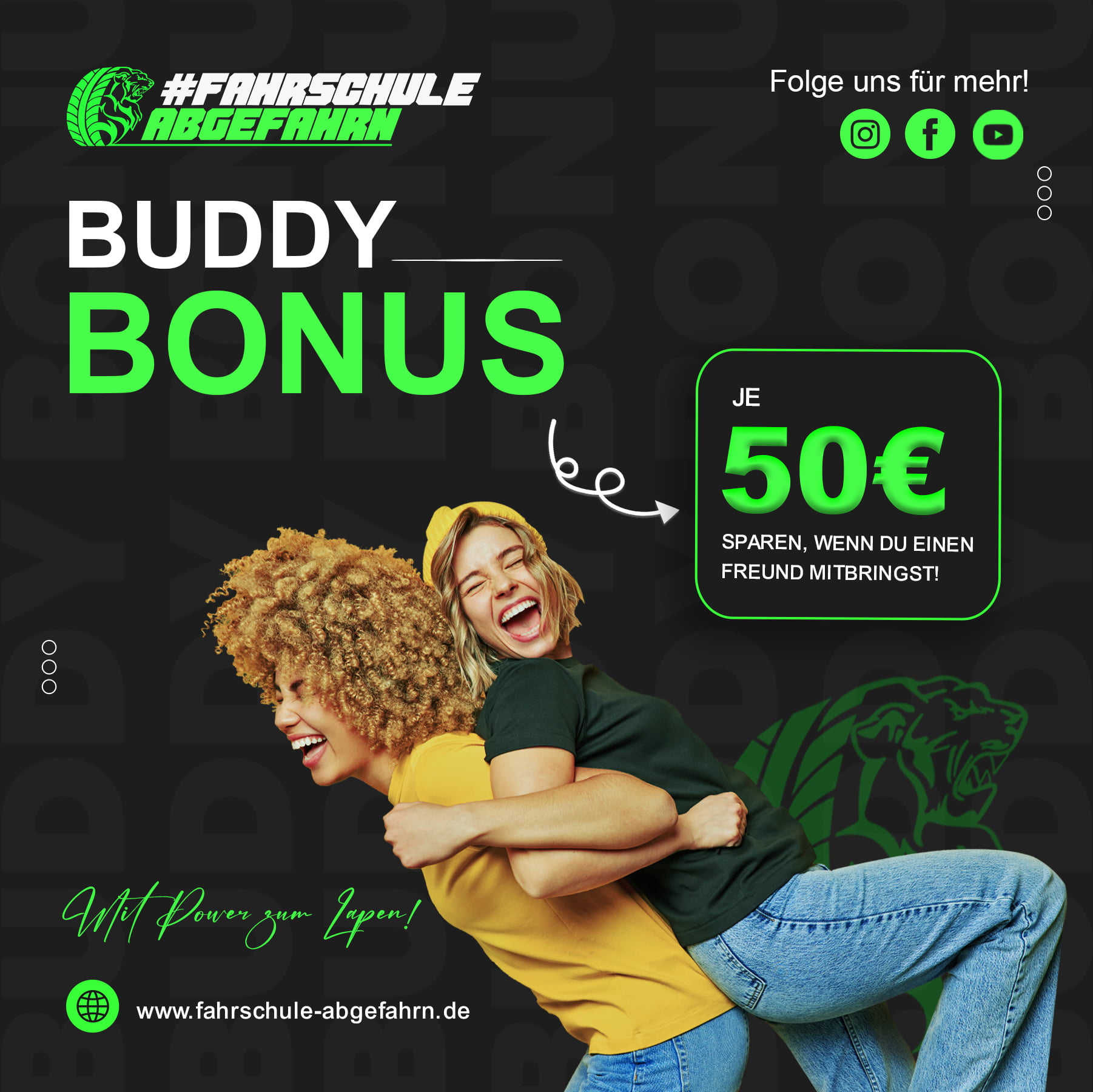 Design für Buddy Bonus 50€ Rabatt Aktion