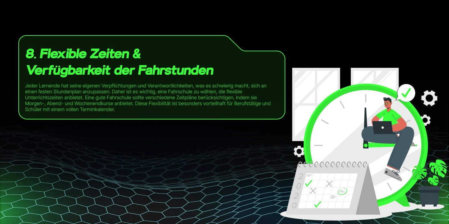 Flexible Zeiten-&-Unterrichtsverfügbarkeit